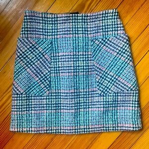 Maeve / Anthropologie Colorful Plaid & Houndstooth Mini Skirt